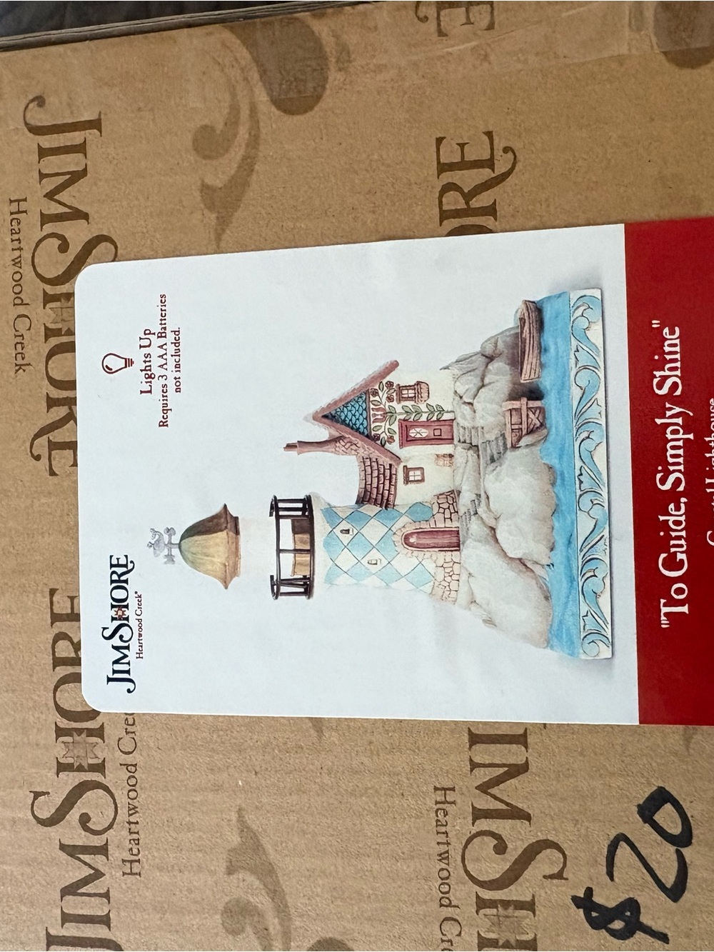 Hand-Painted Turquoise & Gold Lighthouse Cottage Figurine - Picture 6 of 8